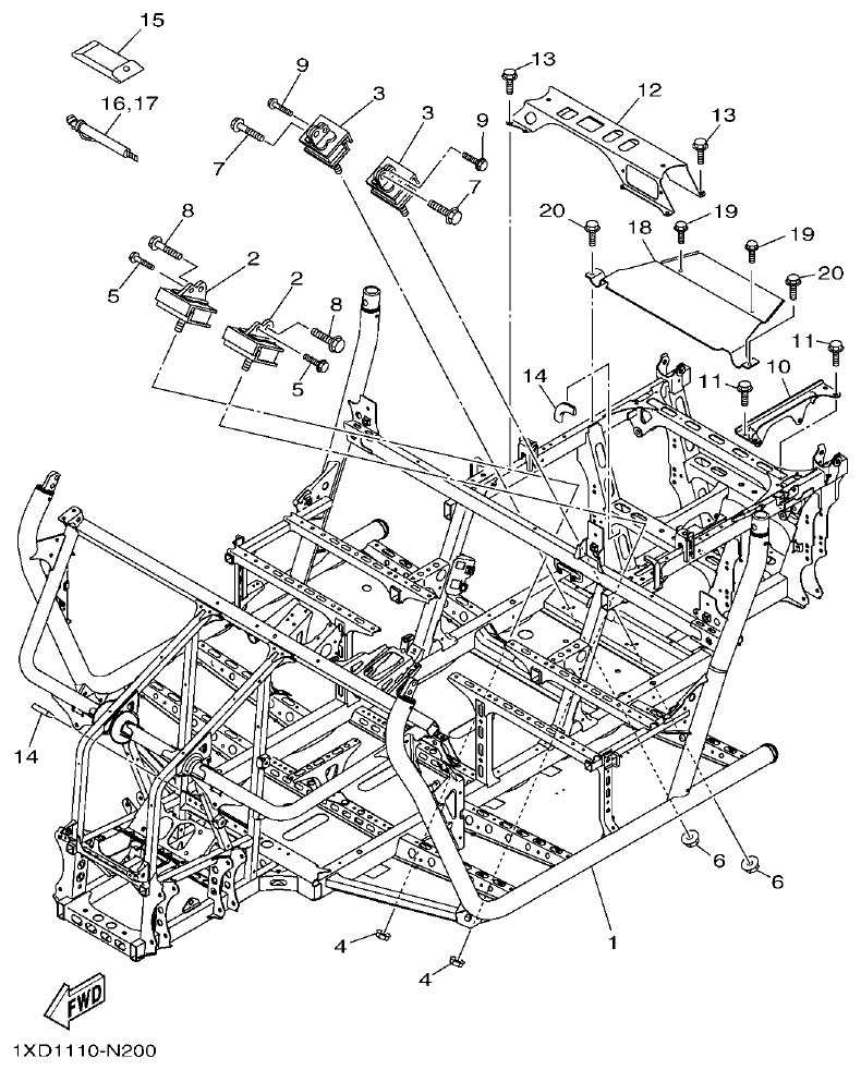Yamaha VIKING1XP9_2014 FRAME parts diagram